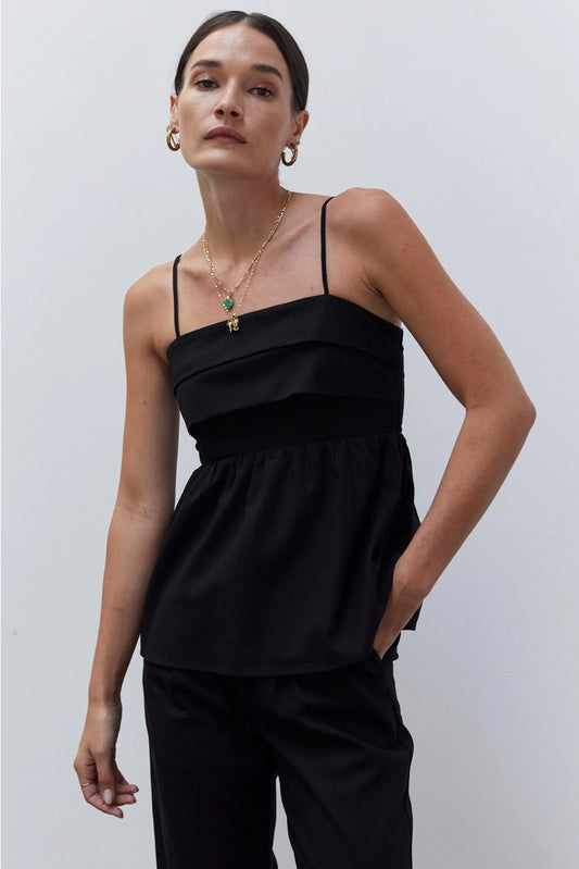 Vanessa Pleated BabyDoll Top