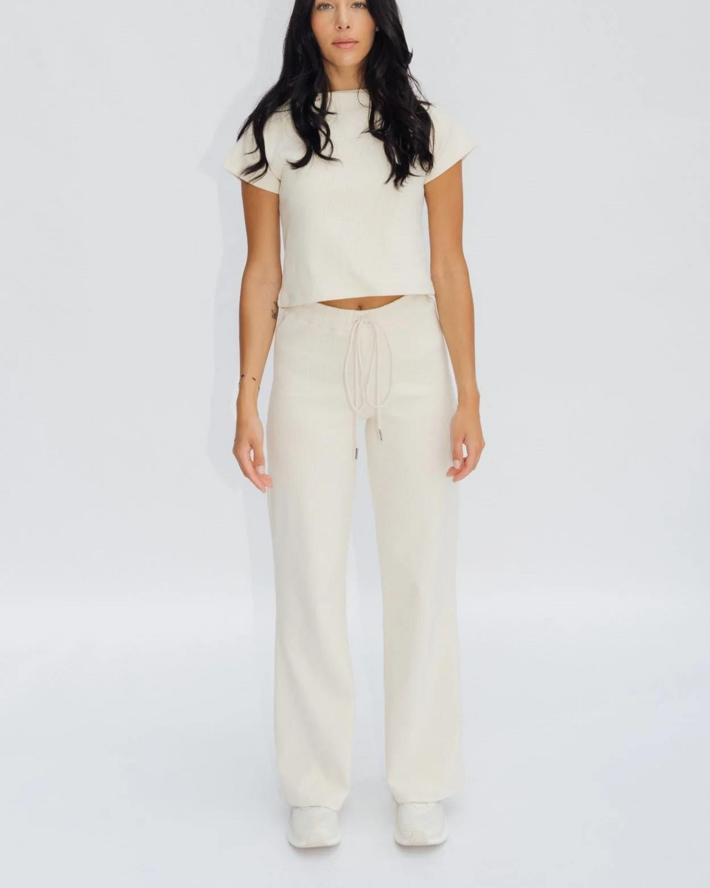 Wide Leg Ribbed Pants